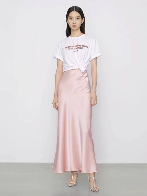 Satin A-Line Skirts